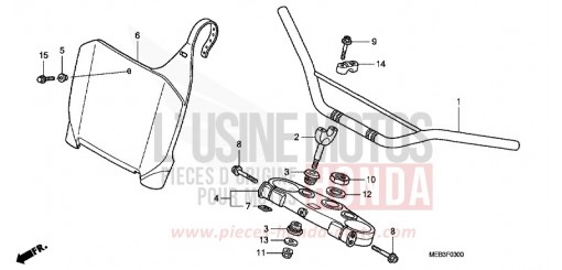 ROHRGRIFF/OBERE BRUECKE (CRF450R2,3) CRF450R2 de 2002